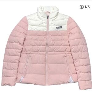Trendy GUESS Pink & Cream Puffer – Black Label Edition! NWT